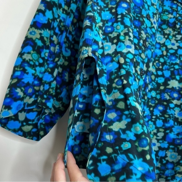 Ganni Floral Blouse in Azure Blue - Picture 8 of 16